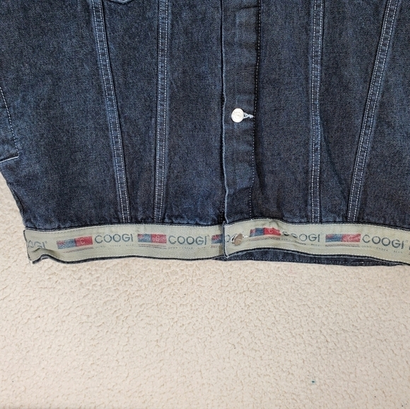 Vtg Coogi Denim Jacket Men XL Blue Hip Hop Trucker Utility Barn Chore Cotton Y2K - Picture 8 of 16
